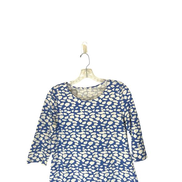 Hiho International Blue White Casual Everyday 3/4 Sleeve Tunic Top Size Small - Picture 4 of 12